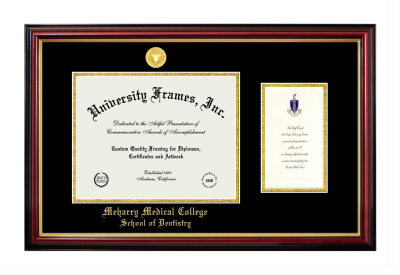 Meharry Medical College School of Dentistry Diploma with Announcement Frame in Petite Mahogany with Gold Trim with Black & Gold Mats for document: 8 1/2"h x 11"w  , diploma: 7"h x 4"w  