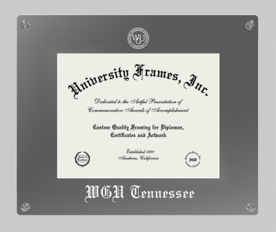 Western Governors University (Tennessee) Lucent Clear-over-Smoke Frame in Lucent Smoke Moulding with Lucent Smoke Mat for document: 8 1/2"h x 11"w  