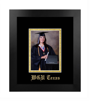 Western Governors University (Texas) 5 x 7 Portrait Frame in Manhattan Black with Black & Gold Mats