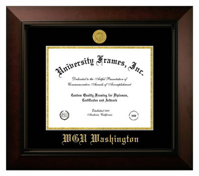 Western Governors University (Washington) Diploma Frame in Legacy Black Cherry with Black & Gold Mats for DOCUMENT: 8 1/2"H X 11"W  