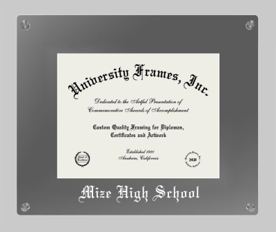 Mize High School Lucent Clear-over-Smoke Frame in Lucent Smoke Moulding with Lucent Smoke Mat for document: 8 1/2"h x 11"w  