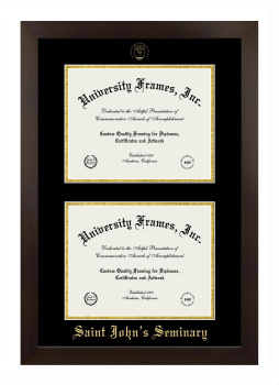 Double Degree (Stacked) Frame in Manhattan Espresso with Black & Gold Mats