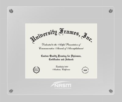 National Academy of Sports Medicine Lucent Clear-over-Clear Frame in Lucent Clear Moulding with Lucent Clear Mat for document: 8 1/2"h x 11"w  