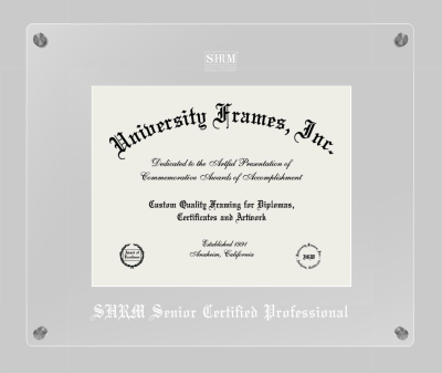 Society for Human Resource Management - Senior Certified Professional Lucent Clear-over-Clear Frame in Lucent Clear Moulding with Lucent Clear Mat for document: 8 1/2"h x 11"w  