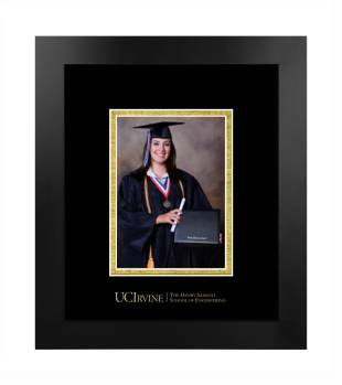 University of California Irvine The Henry Samueli School of Engineering 5 x 7 Portrait Frame in Manhattan Black with Black & Gold Mats