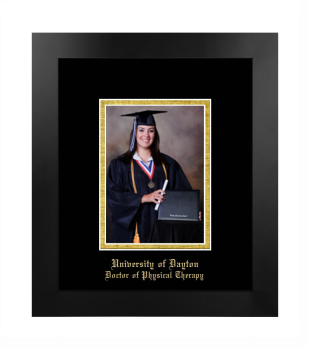 University of Dayton Doctor of Physical Therapy 5 x 7 Portrait Frame in Manhattan Black with Black & Gold Mats