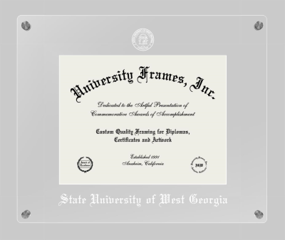 State University of West Georgia Lucent Clear-over-Clear Frame in Lucent Clear Moulding with Lucent Clear Mat for document: 8 1/2"h x 11"w  