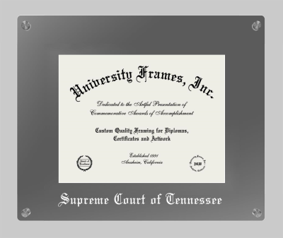 Supreme Court of Tennessee Lucent Clear-over-Smoke Frame in Lucent Smoke Moulding with Lucent Smoke Mat for document: 8 1/2"h x 11"w  