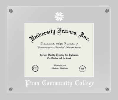 Pima Community College Lucent Clear-over-Clear Frame in Lucent Clear Moulding with Lucent Clear Mat for document: 8 1/2"h x 11"w  