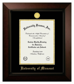 Diploma Frame in Legacy Black Cherry with Black & Gold Mats for  11"H X 8 1/2"W  