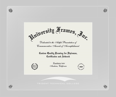 Trident Technical College Lucent Clear-over-Clear Frame in Lucent Clear Moulding with Lucent Clear Mat for document: 8 1/2"h x 11"w  