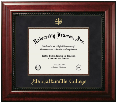 Manhattanville College Diploma Frame in Executive with Mahogany Fillet with Black Suede Mat for DOCUMENT: 8 1/2"H X 11"W  