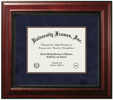 Diploma Frame in Executive with Mahogany Fillet with Black Suede Mat