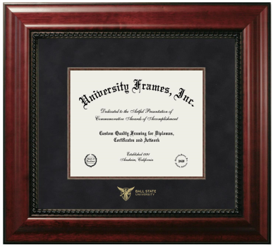 Diploma Frame in Executive with Mahogany Fillet with Black Suede Mat for DOCUMENT: 8"H X 10"W  