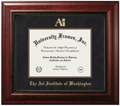 Art Institute of Washington Diploma Frame in Executive with Mahogany Fillet with Black Mat for DOCUMENT: 8 1/2"H X 11"W  