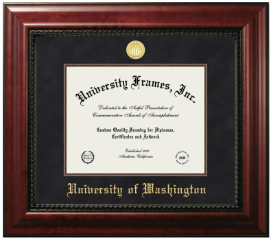 University of Washington Diploma Frame in Executive with Mahogany Fillet with Black Mat for DOCUMENT: 8 1/2"H X 11"W  