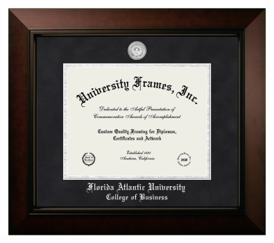 Diploma Frame in Legacy Black Cherry with Black Suede & Silver Mats for DOCUMENT: 8 1/2"H X 11"W  