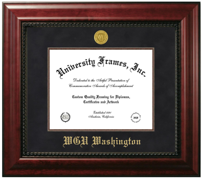 Western Governors University (Washington) Diploma Frame in Executive with Mahogany Fillet with Black Suede Mat for DOCUMENT: 8 1/2"H X 11"W  