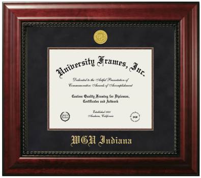 Western Governors University (Indiana) Diploma Frame in Executive with Mahogany Fillet with Black Suede Mat for DOCUMENT: 8 1/2"H X 11"W  