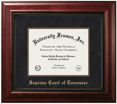 Supreme Court of Tennessee Diploma Frame in Executive with Mahogany Fillet with Black Suede Mat for DOCUMENT: 8 1/2"H X 11"W  