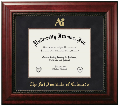 Art Institute of Colorado Diploma Frame in Executive with Mahogany Fillet with Black Mat for DOCUMENT: 8 1/2"H X 11"W  