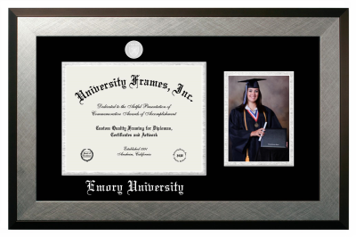 Diploma with 5 x 7 Portrait Frame in Honors Silver with Black & Silver Mats for DOCUMENT: 8 1/2"H X 11"W  