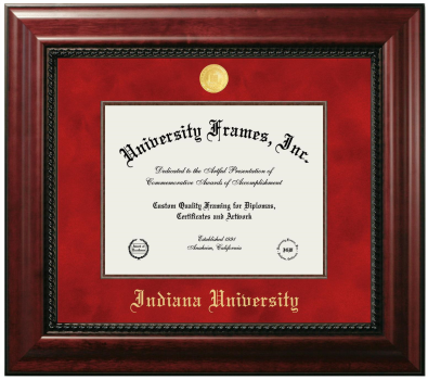 Indiana University Indiana University Diploma Frame in Executive with Mahogany Fillet with Red Suede Mat for  8 1/2"H X 11"W  