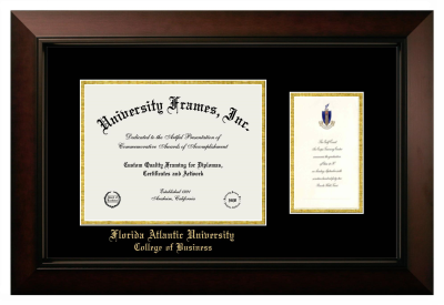 Diploma with Announcement Frame in Legacy Black Cherry with Black & Gold Mats for DOCUMENT: 8 1/2"H X 11"W  ,  7"H X 4"W  