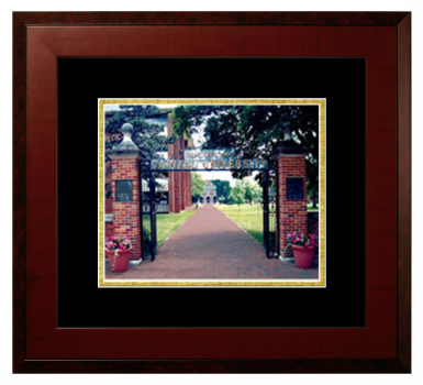 Capital University Lithograph Only Frame in Honors Mahogany with Black & Gold Mats
