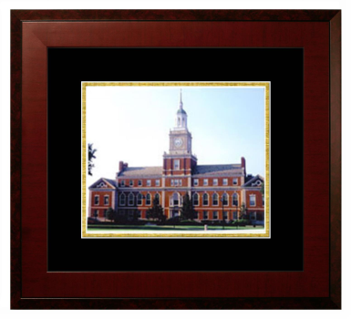 Howard University Lithograph Only Frame in Honors Mahogany with Black & Gold Mats