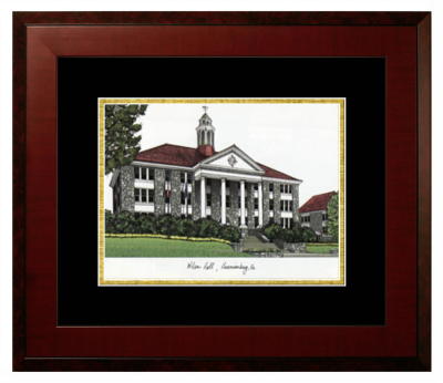 James Madison University College of Arts and Letters Lithograph Only Frame in Honors Mahogany with Black & Gold Mats