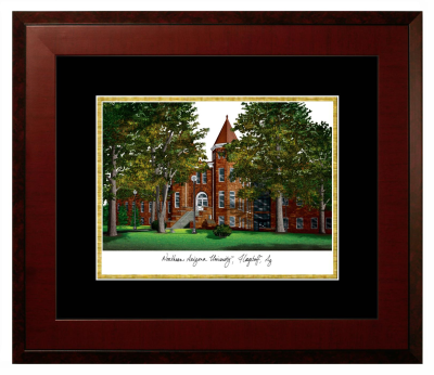 Northern Arizona University Lithograph Only Frame in Honors Mahogany with Black & Gold Mats