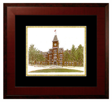 Ohio State University Lithograph Only Frame in Honors Mahogany with Black & Gold Mats
