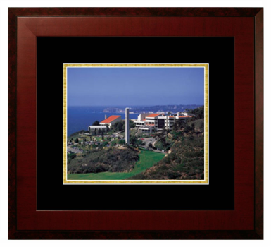 Pepperdine University Lithograph Only Frame in Honors Mahogany with Black & Gold Mats