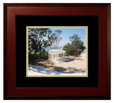 Point Loma Nazarene University Lithograph Only Frame in Honors Mahogany with Black & Gold Mats