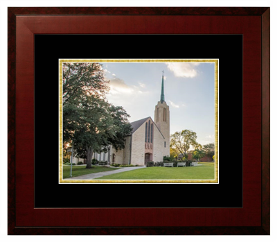 Texas Lutheran University Lithograph Only Frame in Honors Mahogany with Black & Gold Mats