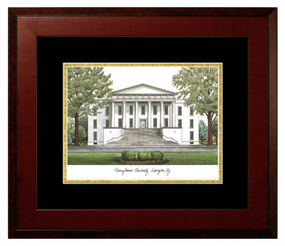 Transylvania University Lithograph Only Frame in Honors Mahogany with Black & Gold Mats