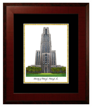 Lithograph Only Frame in Honors Mahogany with Black & Gold Mats