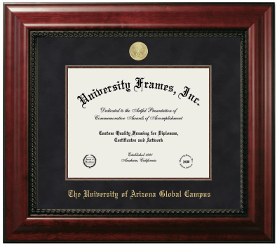 University of Arizona Global Campus Diploma Frame in Executive with Mahogany Fillet with Black Mat for DOCUMENT: 8 1/2"H X 11"W  