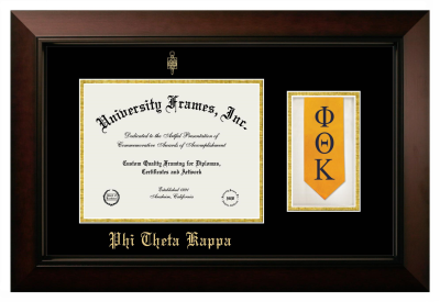 Diploma with Stole Frame in Legacy Black Cherry with Black & Gold Mats for DOCUMENT: 8 1/2"H X 11"W  