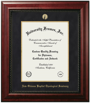 New Orleans Baptist Theological Seminary Diploma Frame in Executive with Gold Fillet with Black Suede Mat for DOCUMENT: 14"H X 11"W  