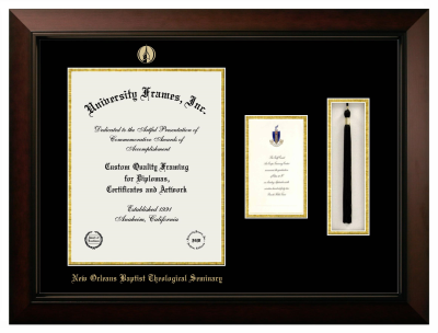 Diploma with Announcement & Tassel Box Frame in Legacy Black Cherry with Black & Gold Mats for DOCUMENT: 14"H X 11"W  ,  7"H X 4"W  