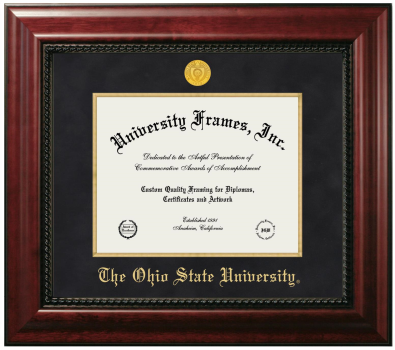 Ohio State University Diploma Frame in Executive with Gold Fillet with Black Mat for DOCUMENT: 8 1/2"H X 11"W  