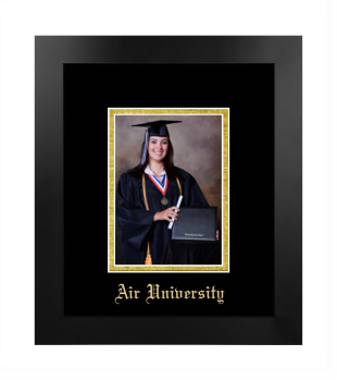 Air University 5 x 7 Portrait Frame in Manhattan Black with Black & Gold Mats
