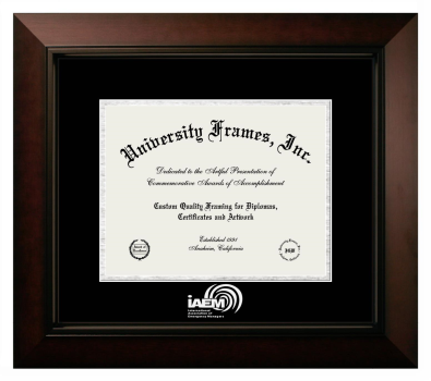 International Association of Emergency Managers Diploma Frame in Legacy Black Cherry with Black & Silver Mats for document: 8 1/2"h x 11"w  