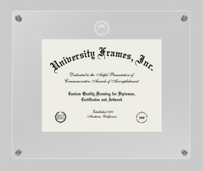 Kenyon College Lucent Clear-over-Clear Frame in Lucent Clear Moulding with Lucent Clear Mat for document: 8 1/2"h x 11"w  
