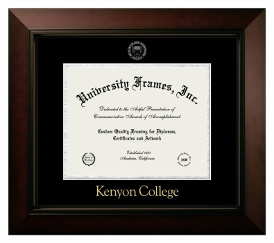Kenyon College Diploma Frame in Legacy Black Cherry with Black & Silver Mats for document: 8 1/2"h x 11"w  