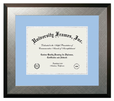 Diploma Frame in Honors Silver with Light Blue & Silver Mats