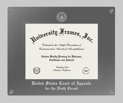 United States Court of Appeals for the Ninth Circuit Lucent Clear-over-Smoke Frame in Lucent Smoke Moulding with Lucent Smoke Mat for document: 8 1/2"h x 11"w  