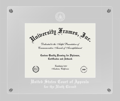 United States Court of Appeals for the Ninth Circuit Lucent Clear-over-Clear Frame in Lucent Clear Moulding with Lucent Clear Mat for document: 8 1/2"h x 11"w  